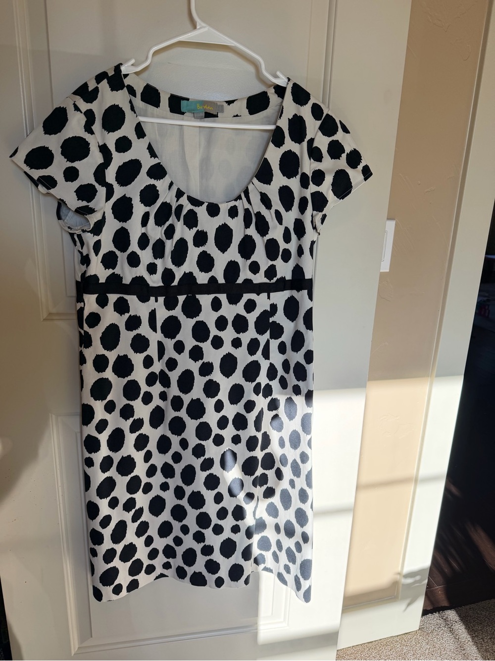 Boden Black & White Polka Dot Dress – US 12R